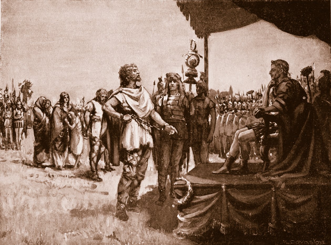 Caractacus Claudius előtt, illusztráció a "Hutchinson