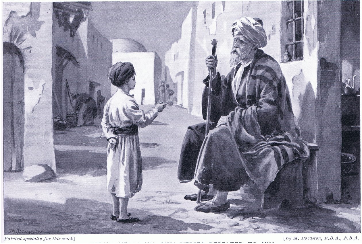 Ferdusi (941-1020) saját verseit hallja ismételgetni (litho) alkotó: Margaret Dovaston