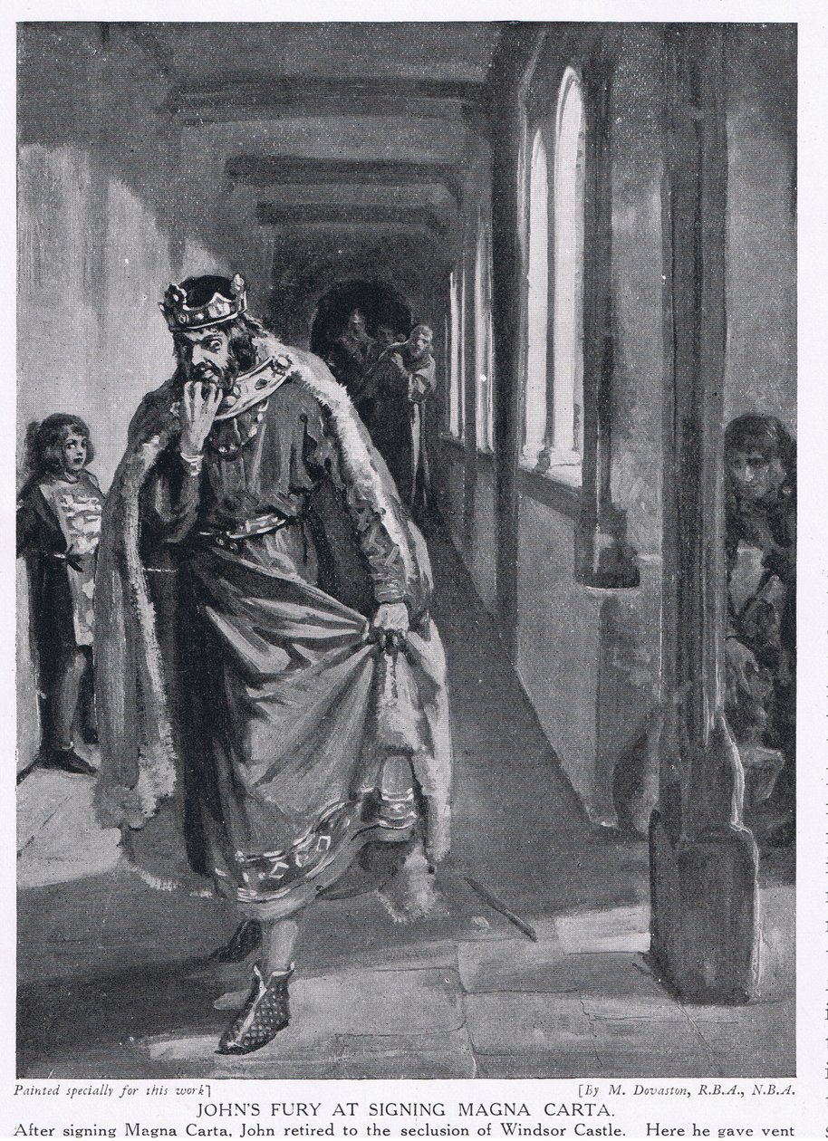 Johns dühe a Magna Carta aláírásakor AD1215 alkotó: Margaret Dovaston