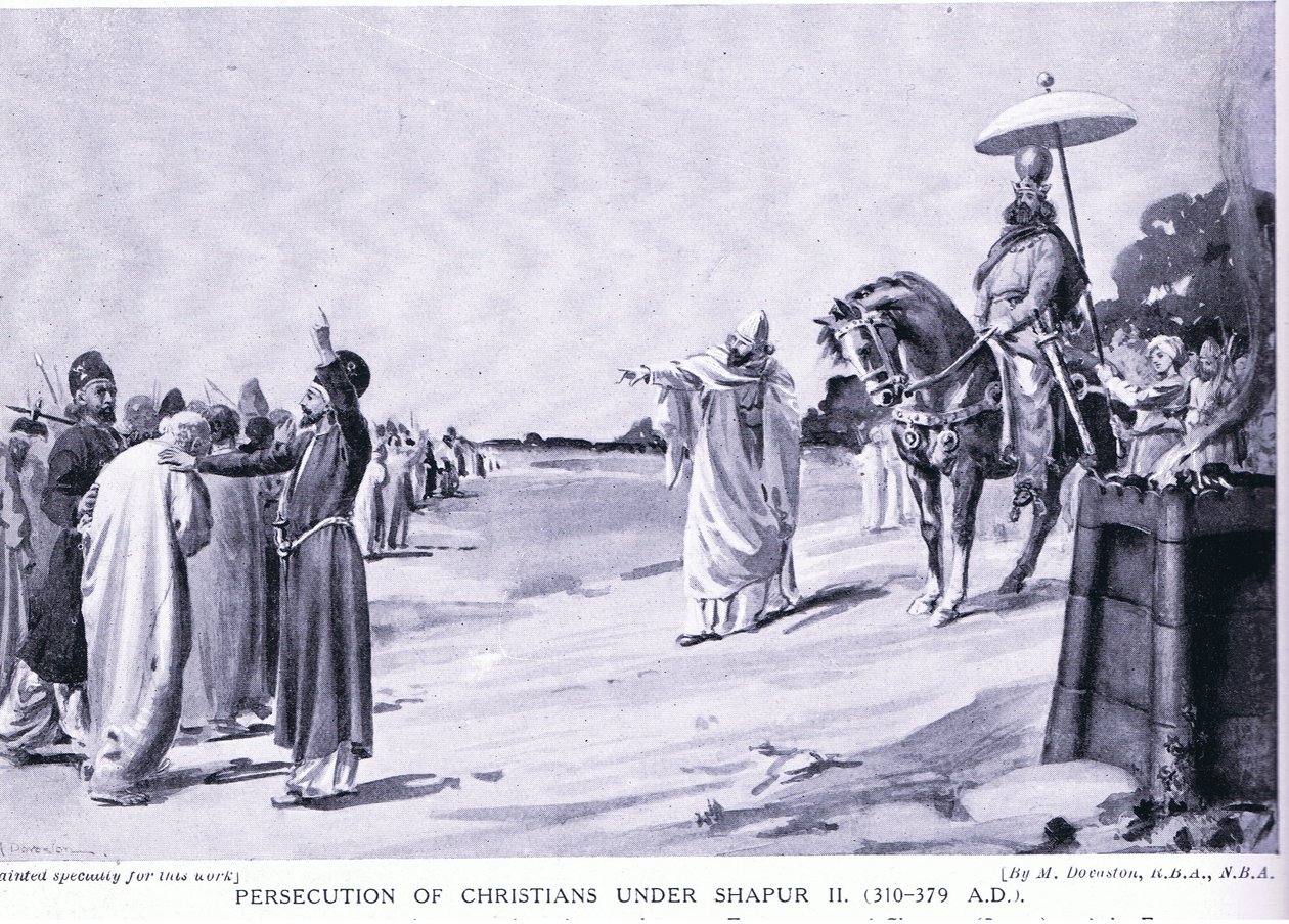 A keresztények üldözése II. Sáfúr alatt (lithó) alkotó: Margaret Dovaston