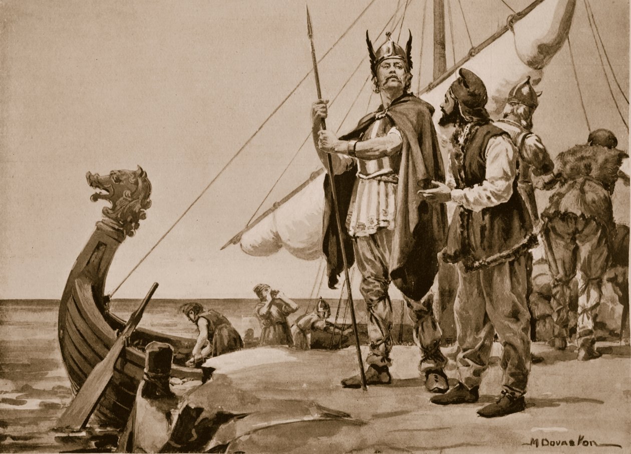 Rurik elindul a szlávok földjére, 862 (litó) alkotó: Margaret Dovaston