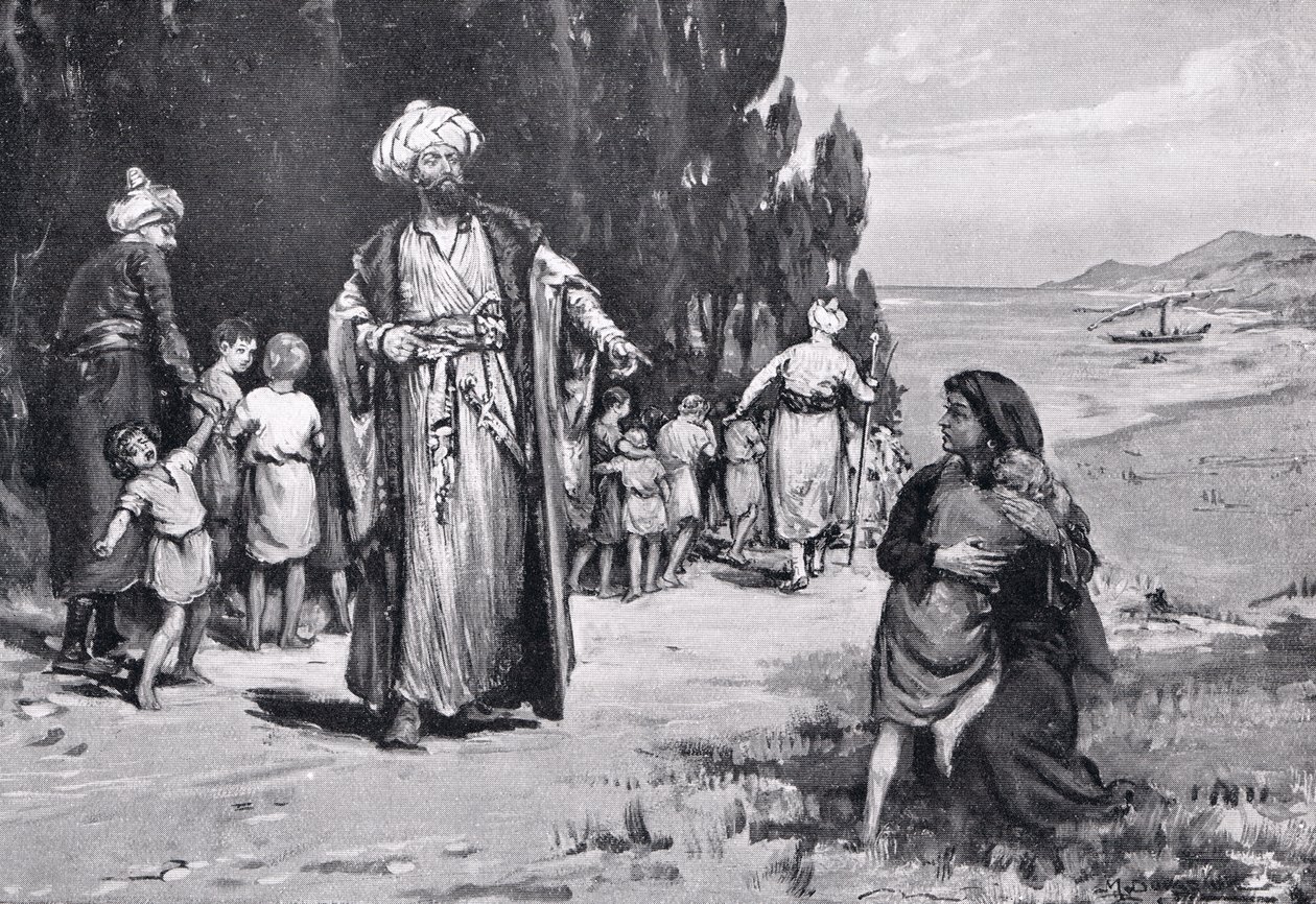 Gyermekek hódolata a törököknek, illusztráció a "Hutchinson