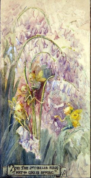 The Joy Bells Ring (akvarell, karton) alkotó: Margaret E. Bayliss