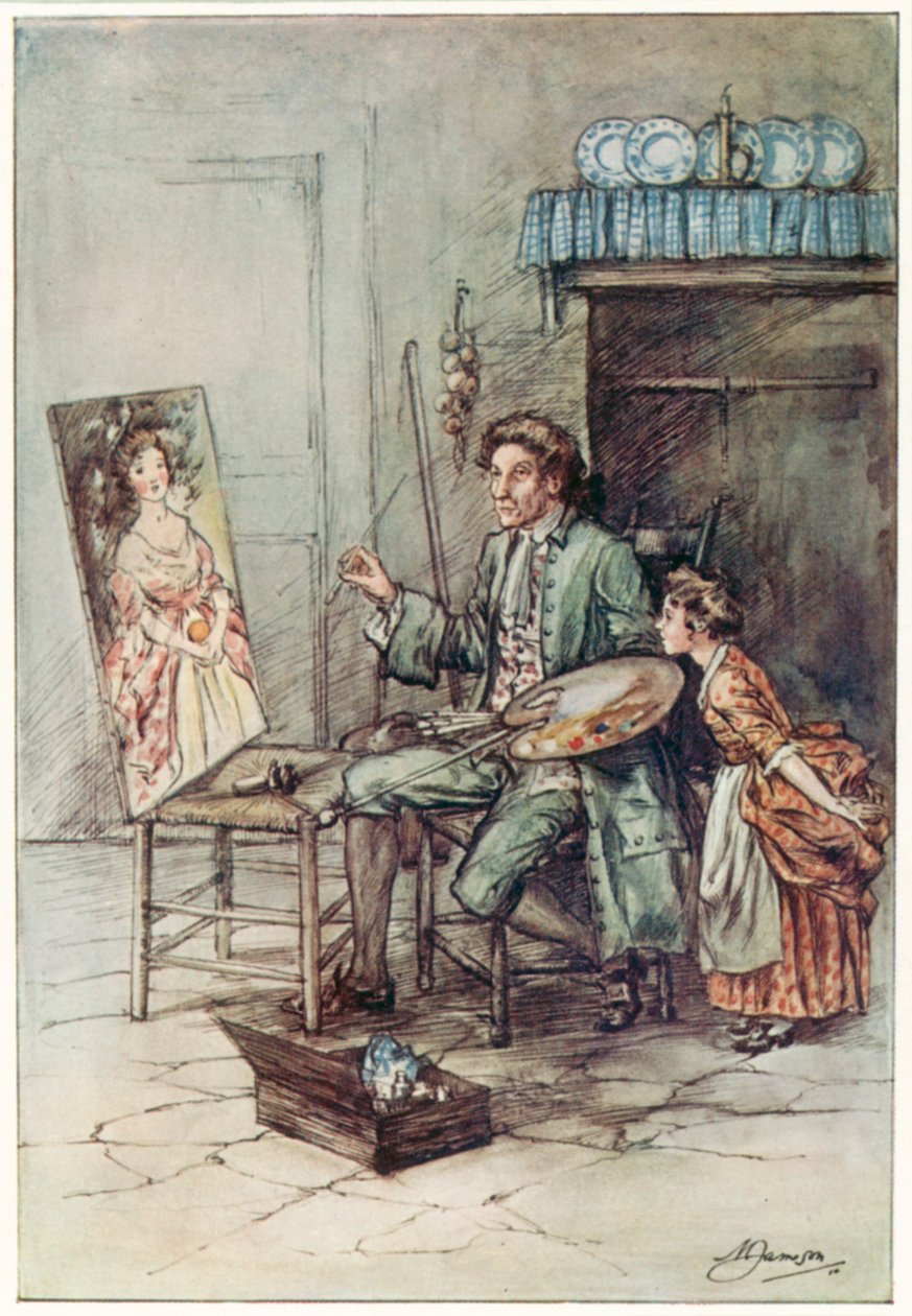 The Vicar of Wakefield (Oliver Goldsmith) (színes litográfia) alkotó: Margaret Jameson