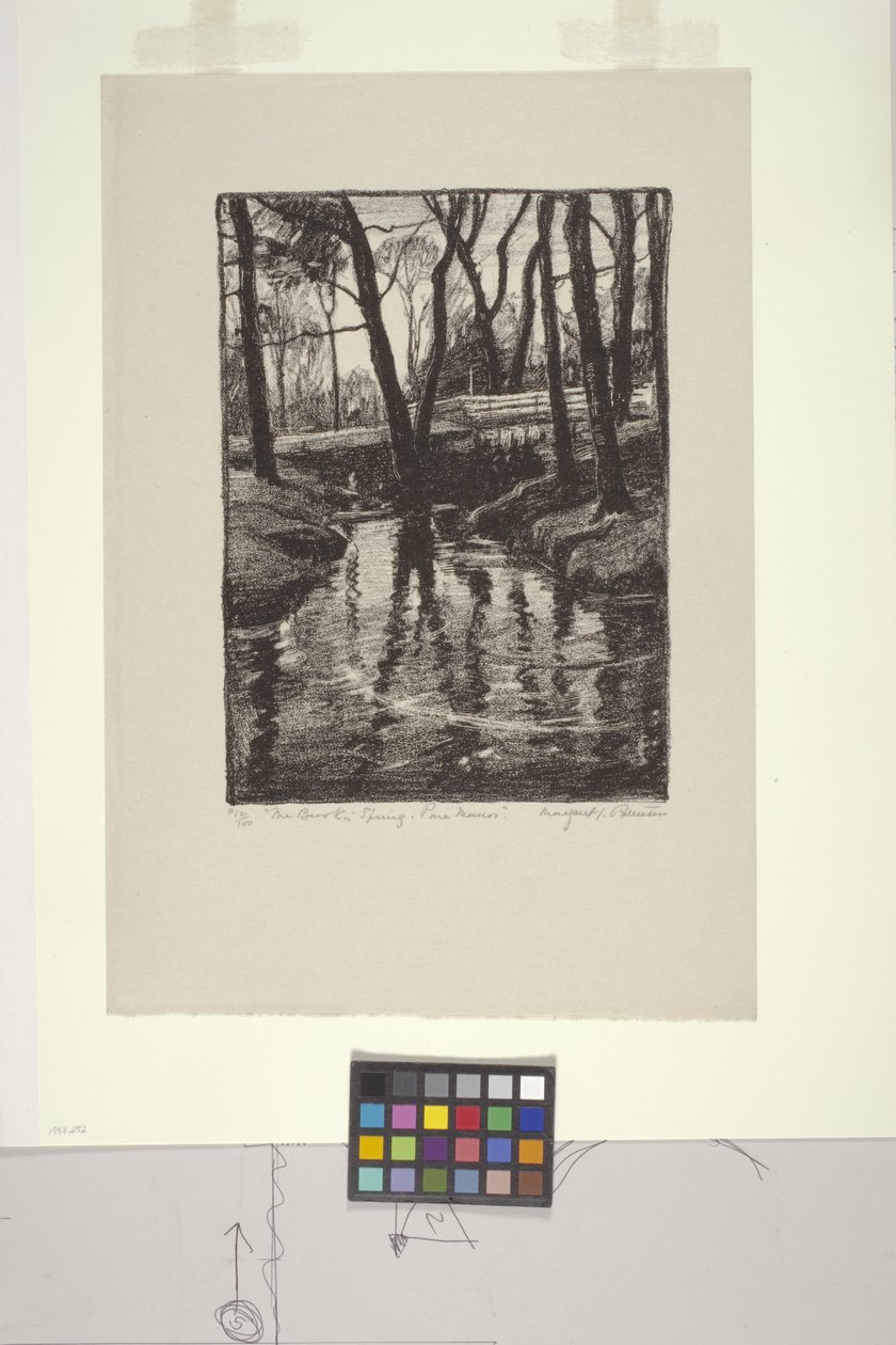 A tavaszi patak, Pine Manor (litho) alkotó: Margaret Jordan Patterson