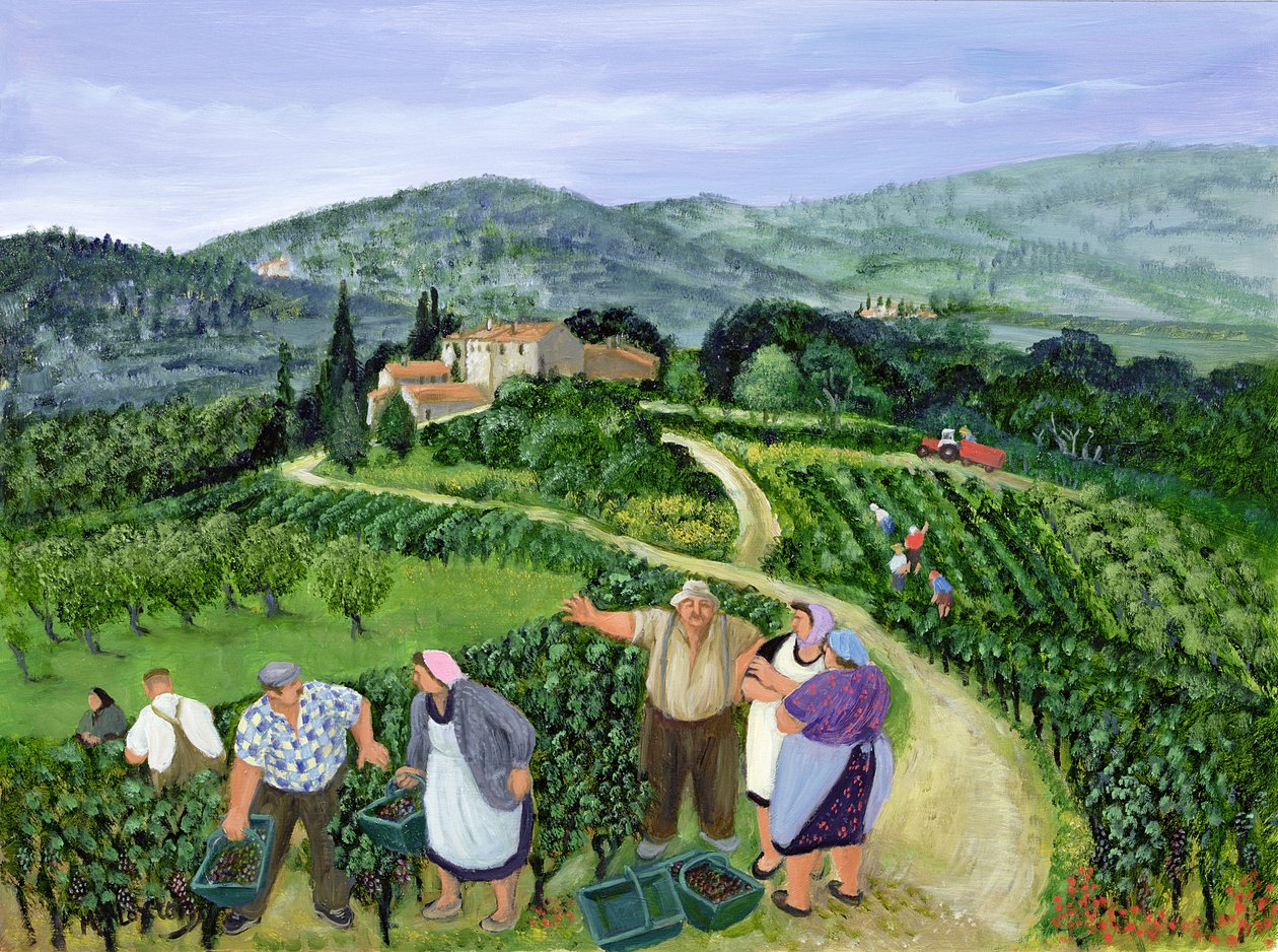 Chianti Classico, Villa Trasqua (olaj, vászon) alkotó: Margaret Loxton