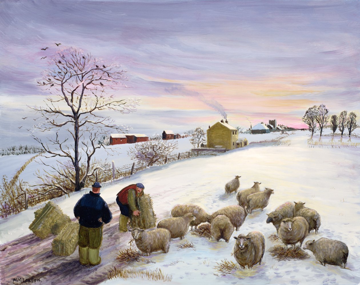 Birkák takarmányozása télen alkotó: Margaret Loxton
