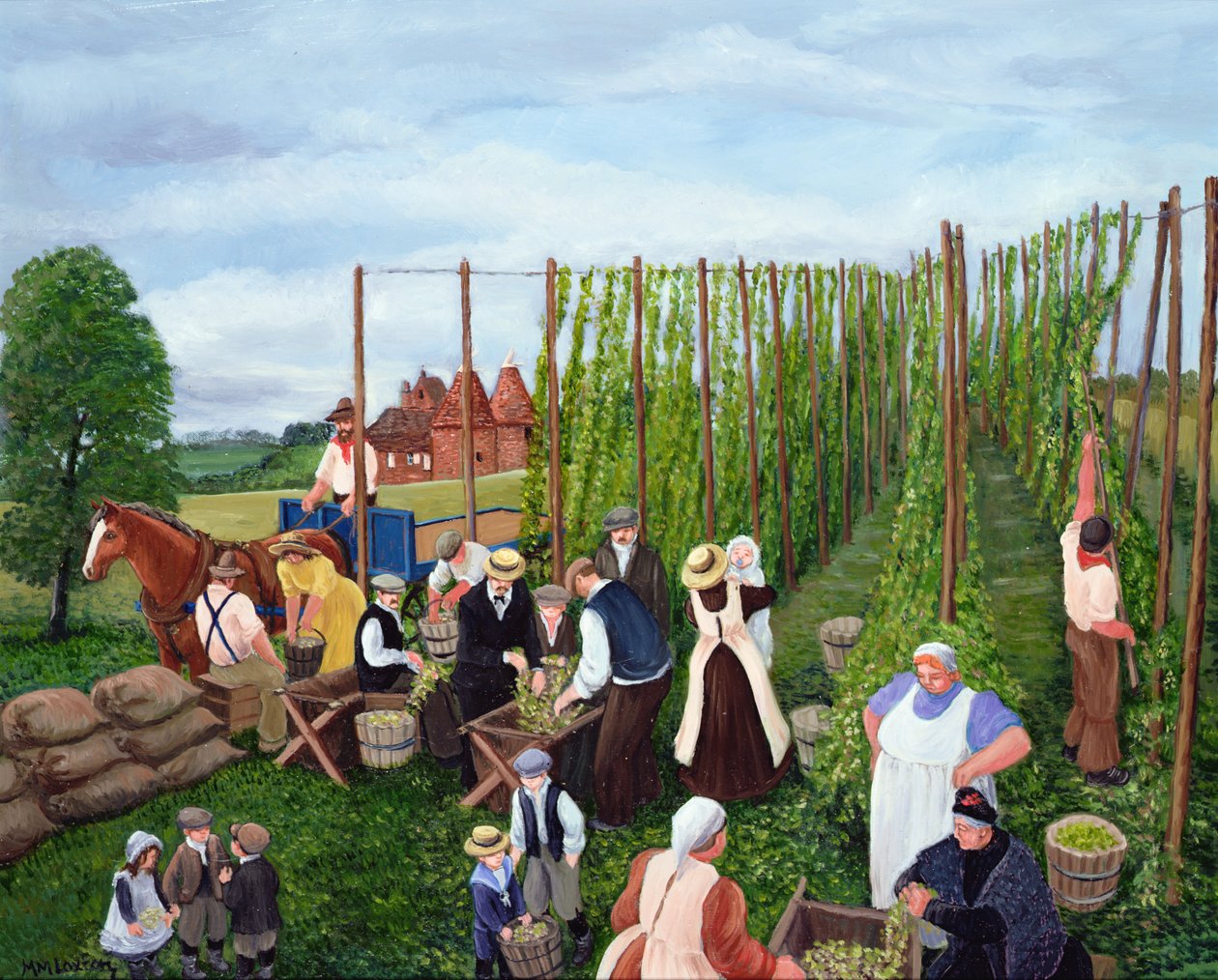 Komlószedés alkotó: Margaret Loxton