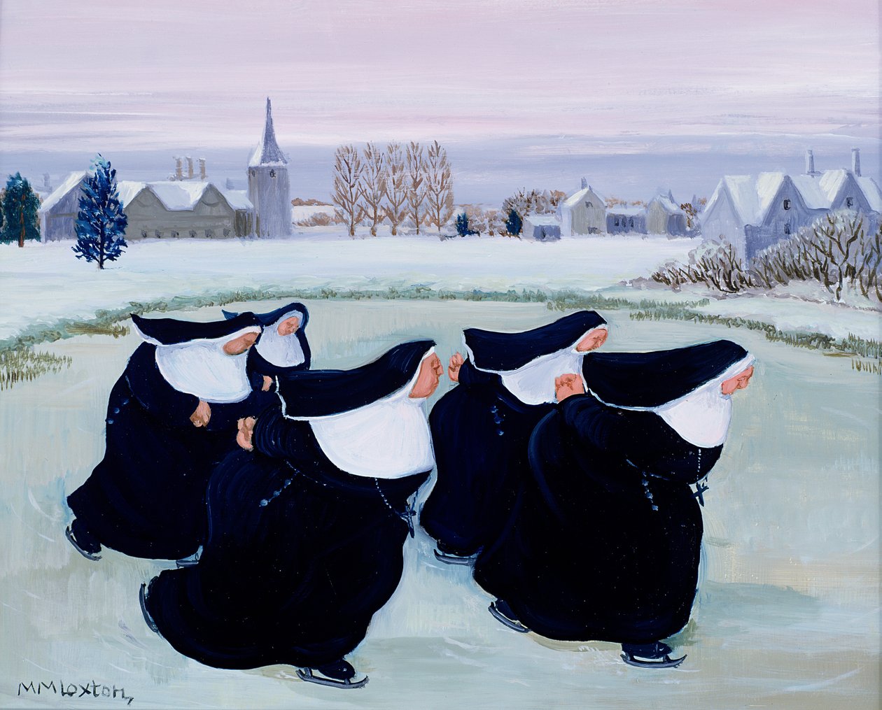 Tél a kolostorban (guache papíron) alkotó: Margaret Loxton