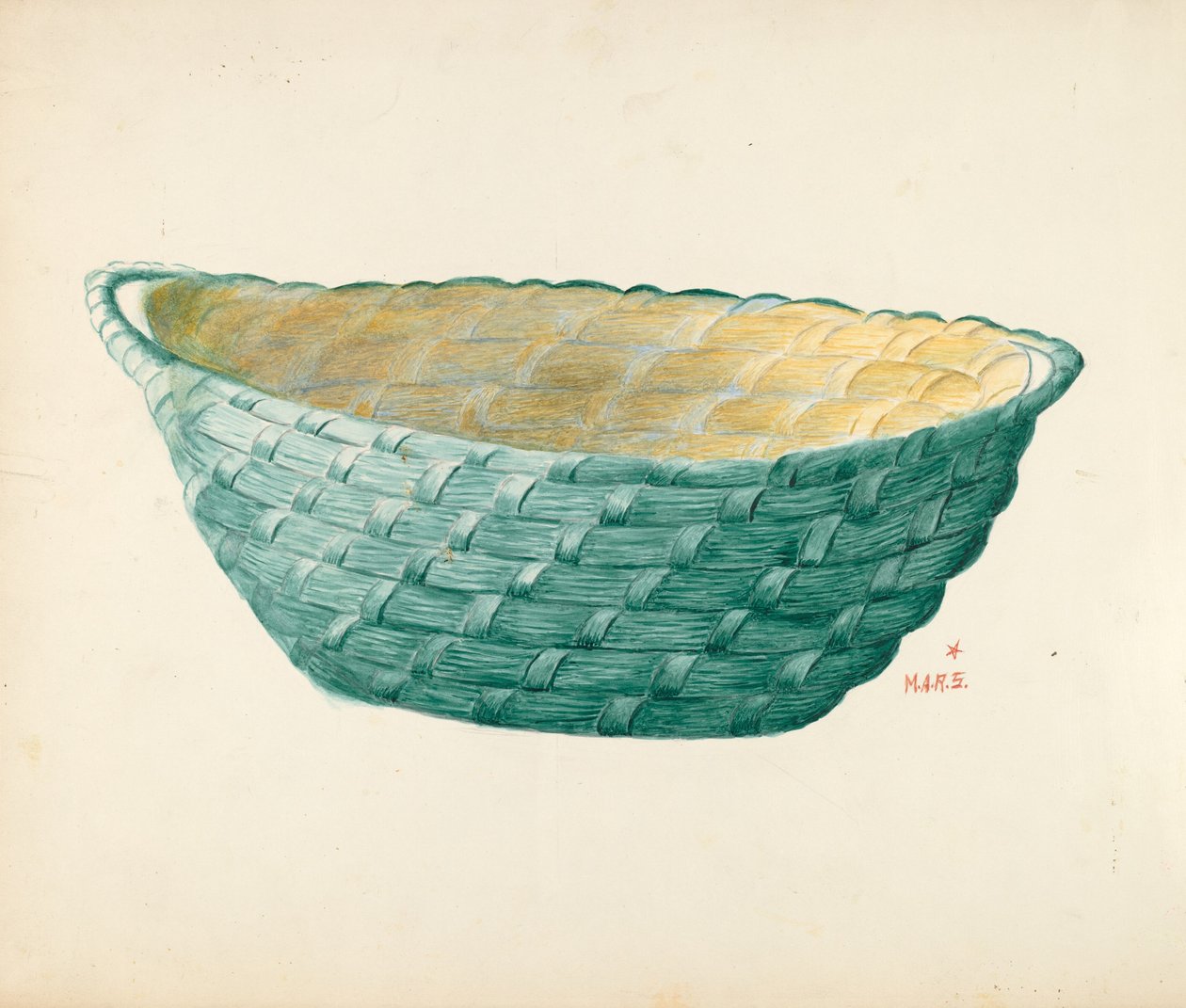 Kézzel készített munkakosár alkotó: Margaret Stottlemeyer