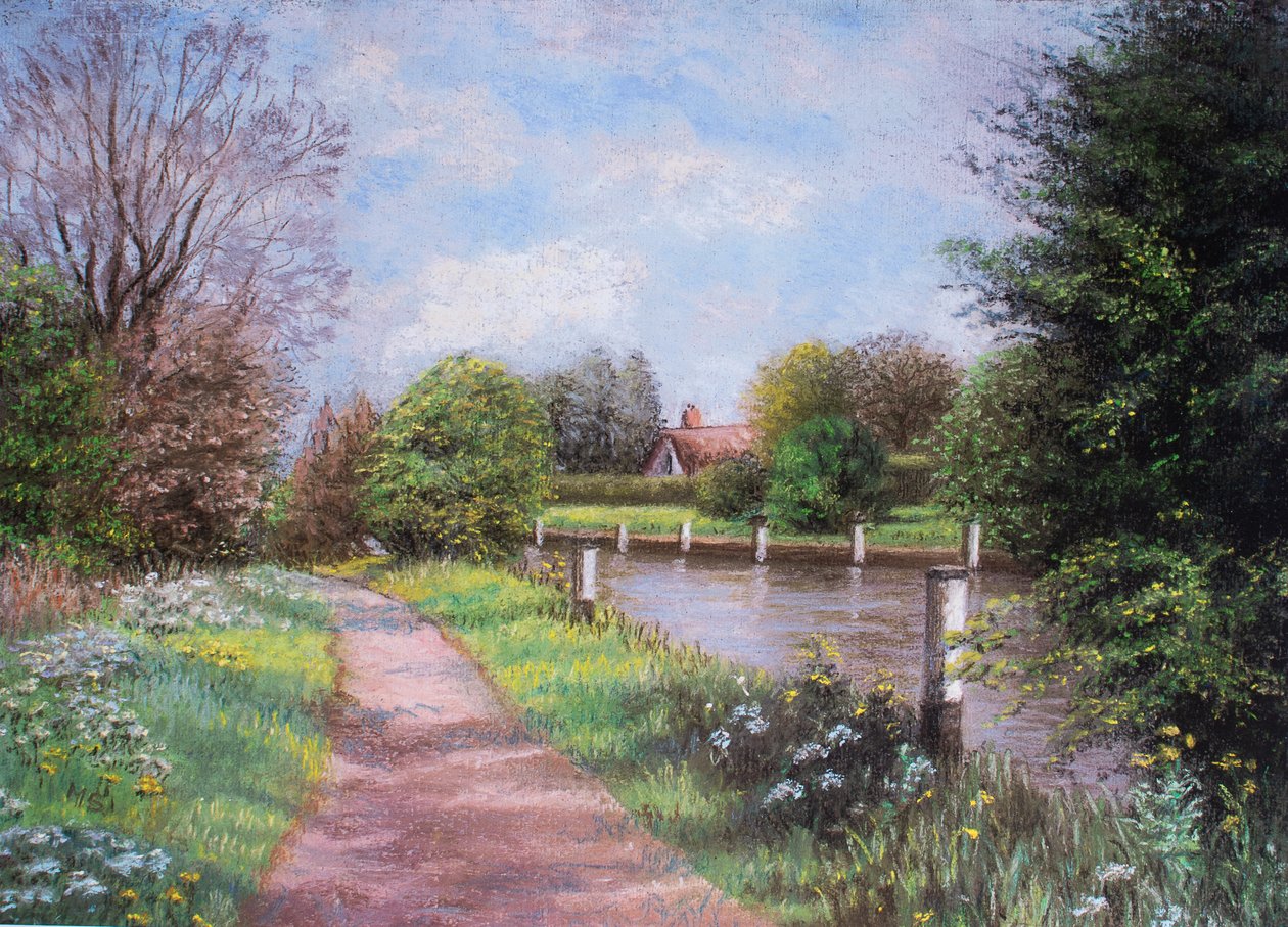 Eton Lock, Temze, 2001 (pasztell) alkotó: Margo Starkey