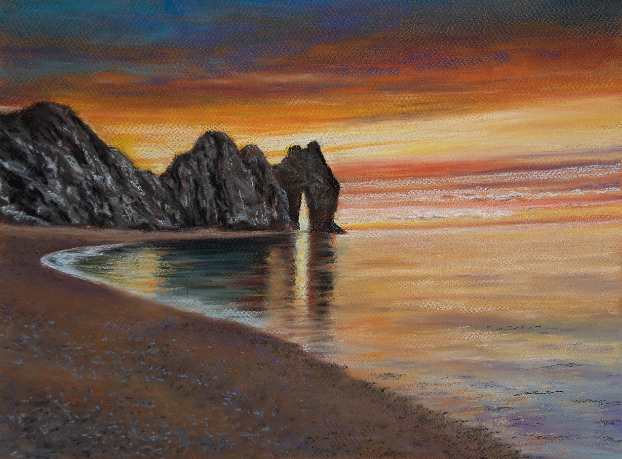 Durdle ajtó. Dorset, 2020 (pasztell) alkotó: Margo Starkey