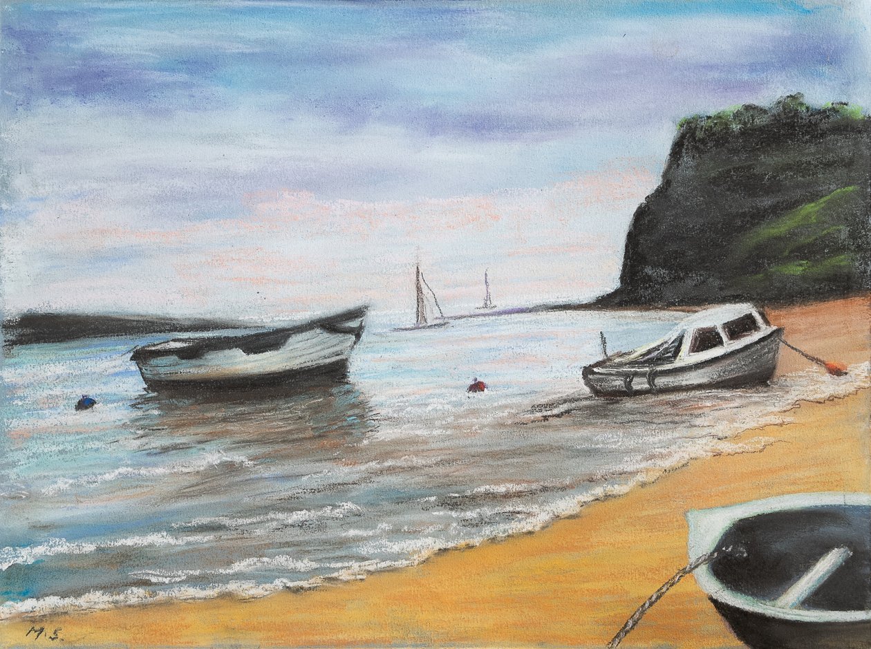 Shaldon Beach South Devon, 2022 (pasztell) alkotó: Margo Starkey