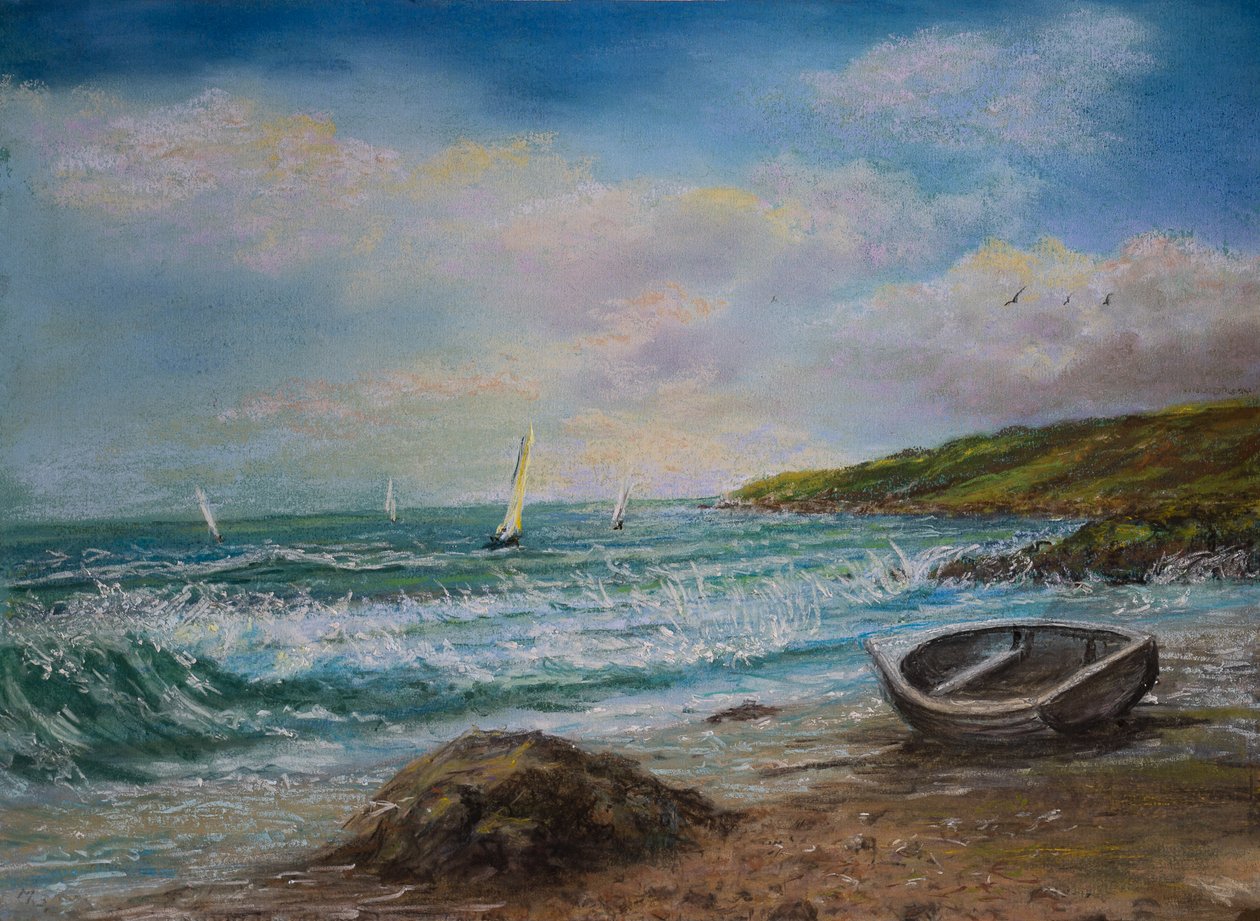 Kilátás a Lands End Cornwallból (pasztell) alkotó: Margo Starkey
