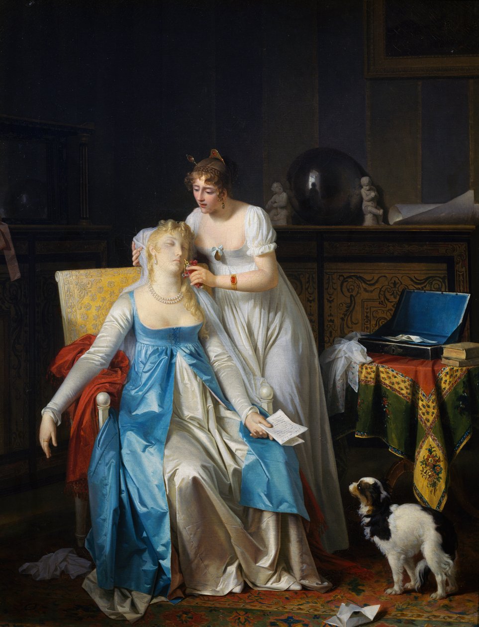 Rossz hír, Marguerite Gerard (1761-1837) festménye, olaj, vászon, 63,5x50,5 cm, Franciaország alkotó: Marguerite Gerard