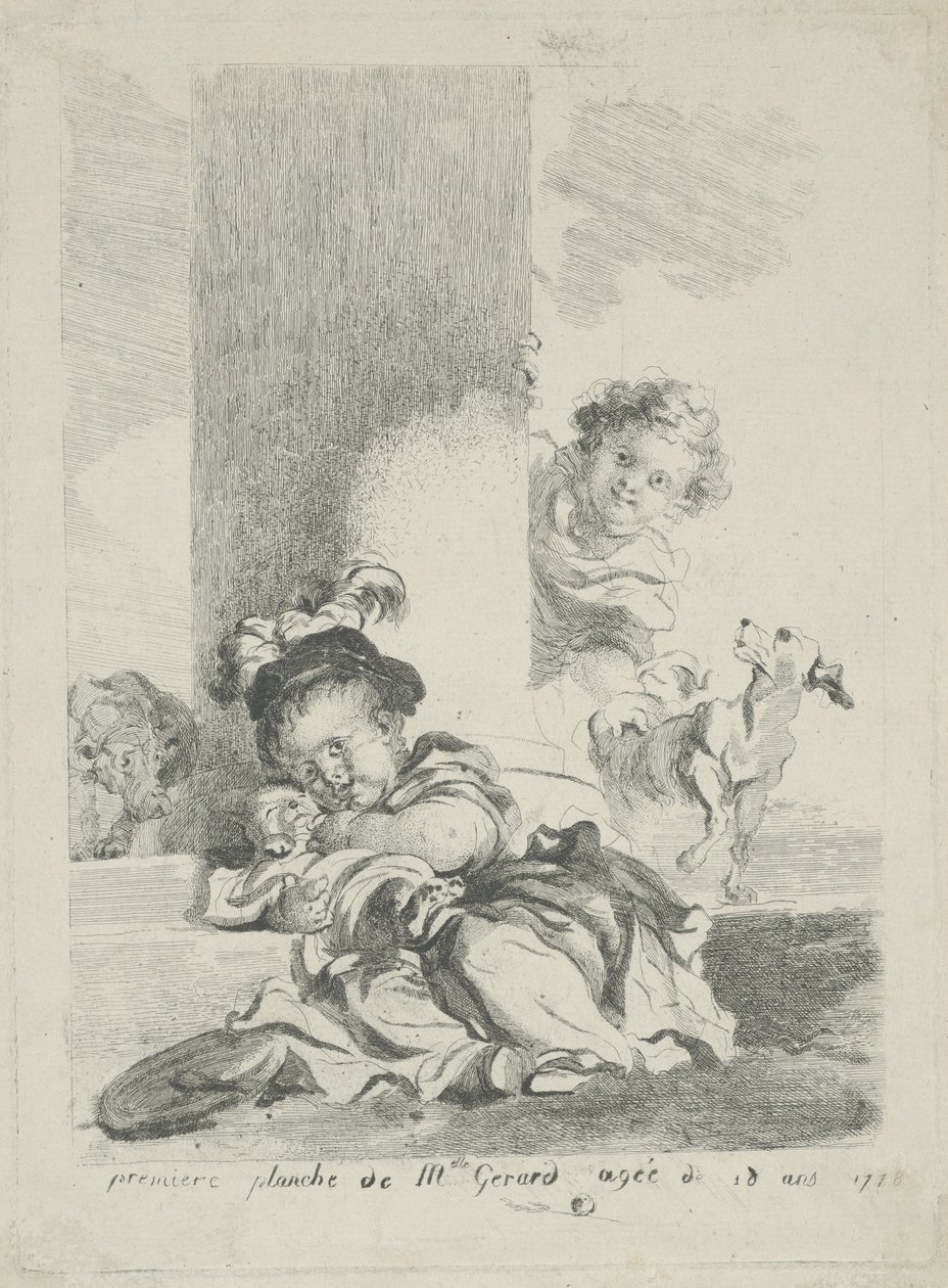 A gyermek és a macska, 1778 alkotó: Marguerite Gerard