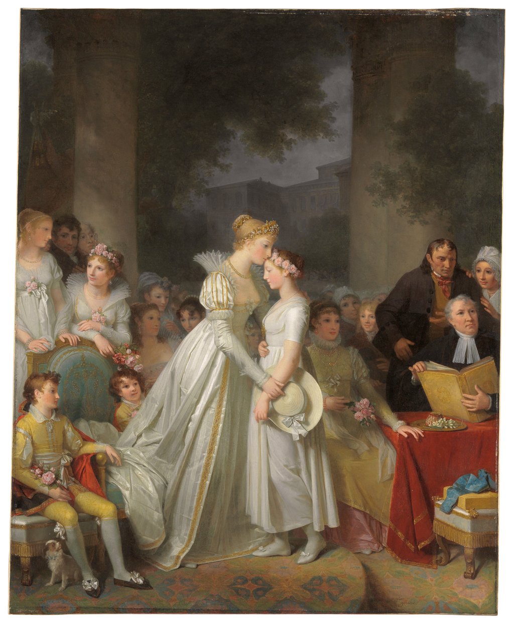 A helyi chatelaine védelmező csókja alkotó: Marguerite Gerard