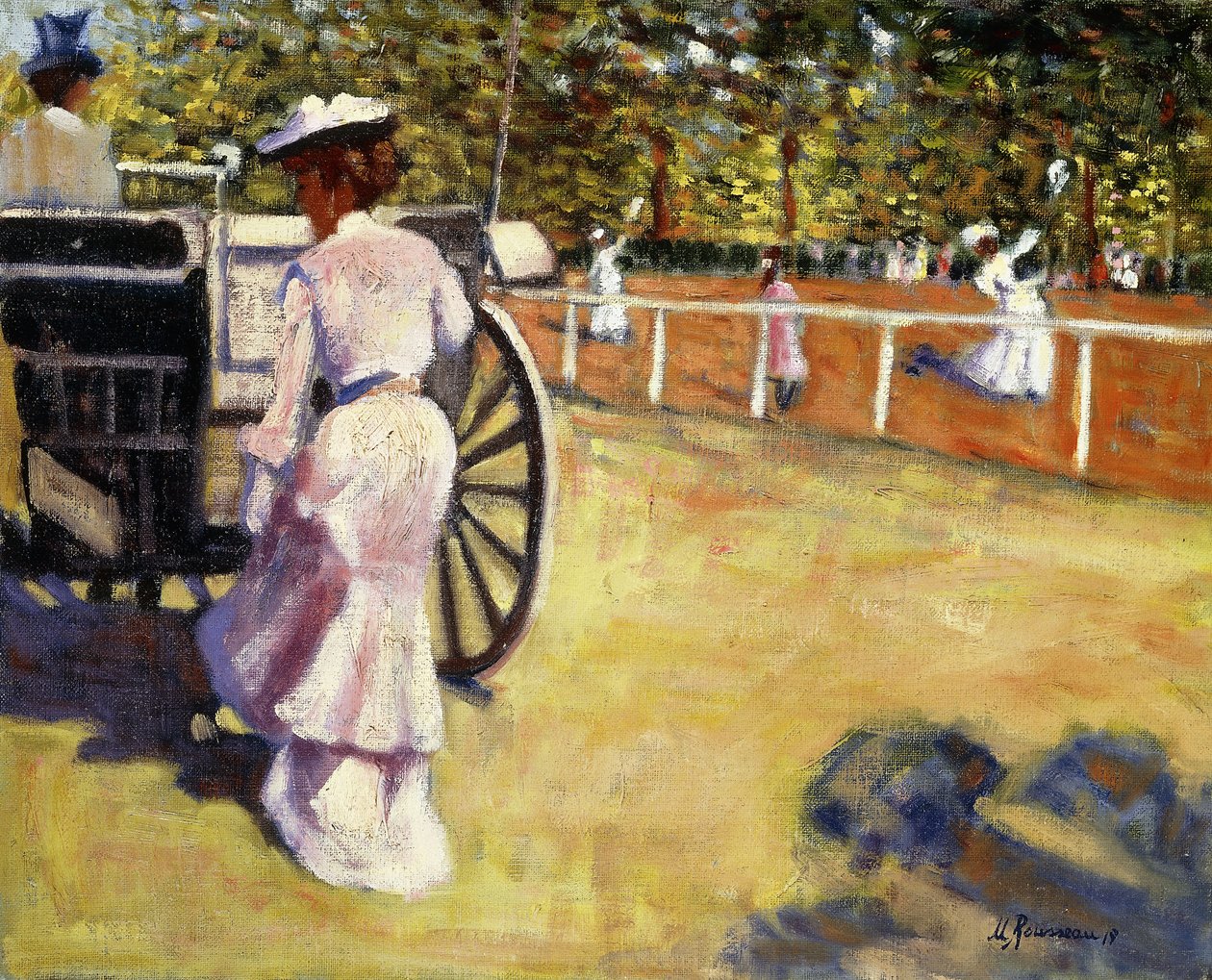 Egy elegáns hölgy belép az edzőbe alkotó: Marguerite Rousseau