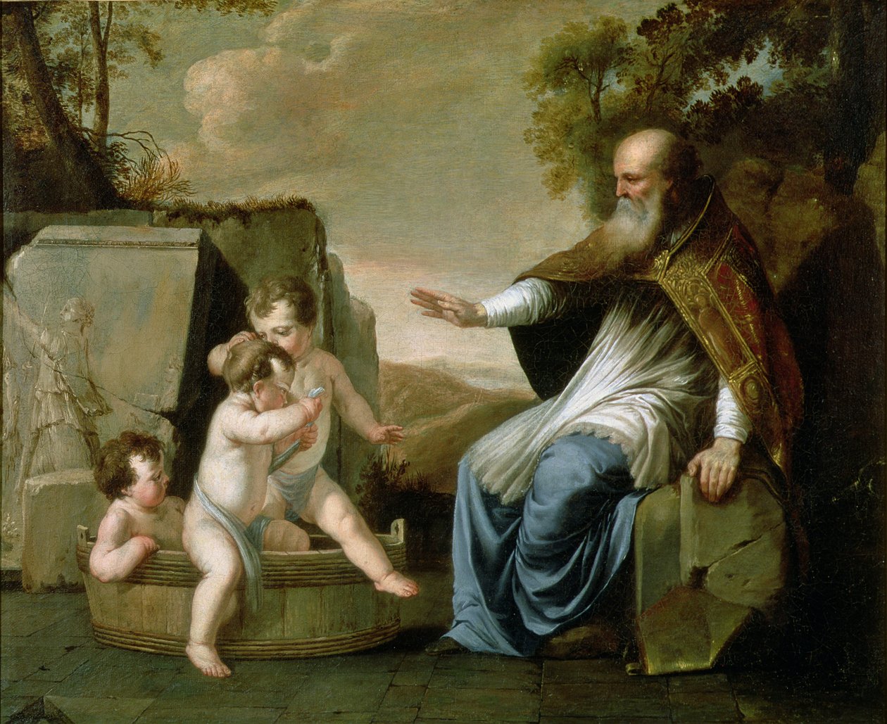 Szent Miklós feltámasztja három gyermekét alkotó: Marguerite de La Hyre