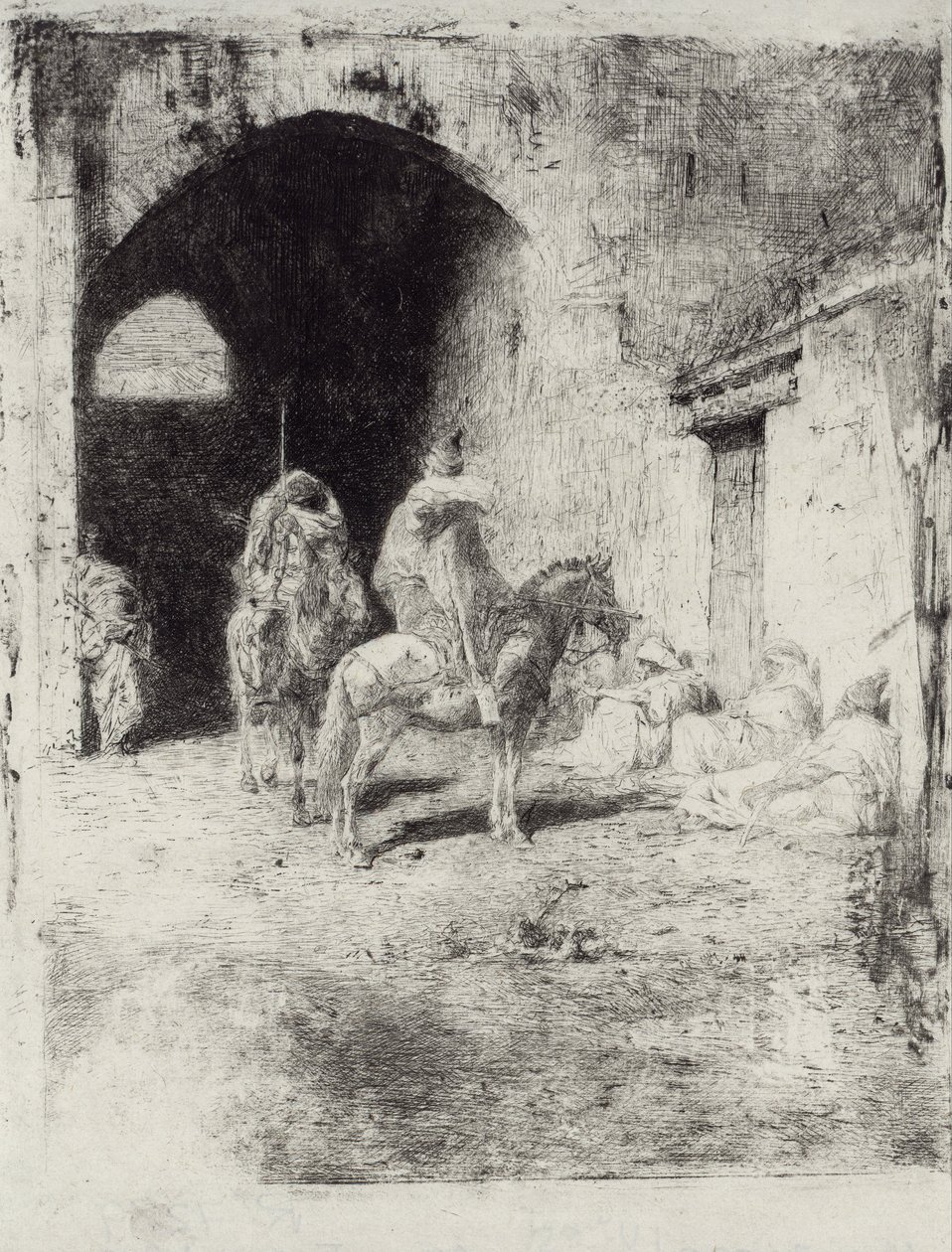 Casbah gárda Tetouanban alkotó: Marià Fortuny