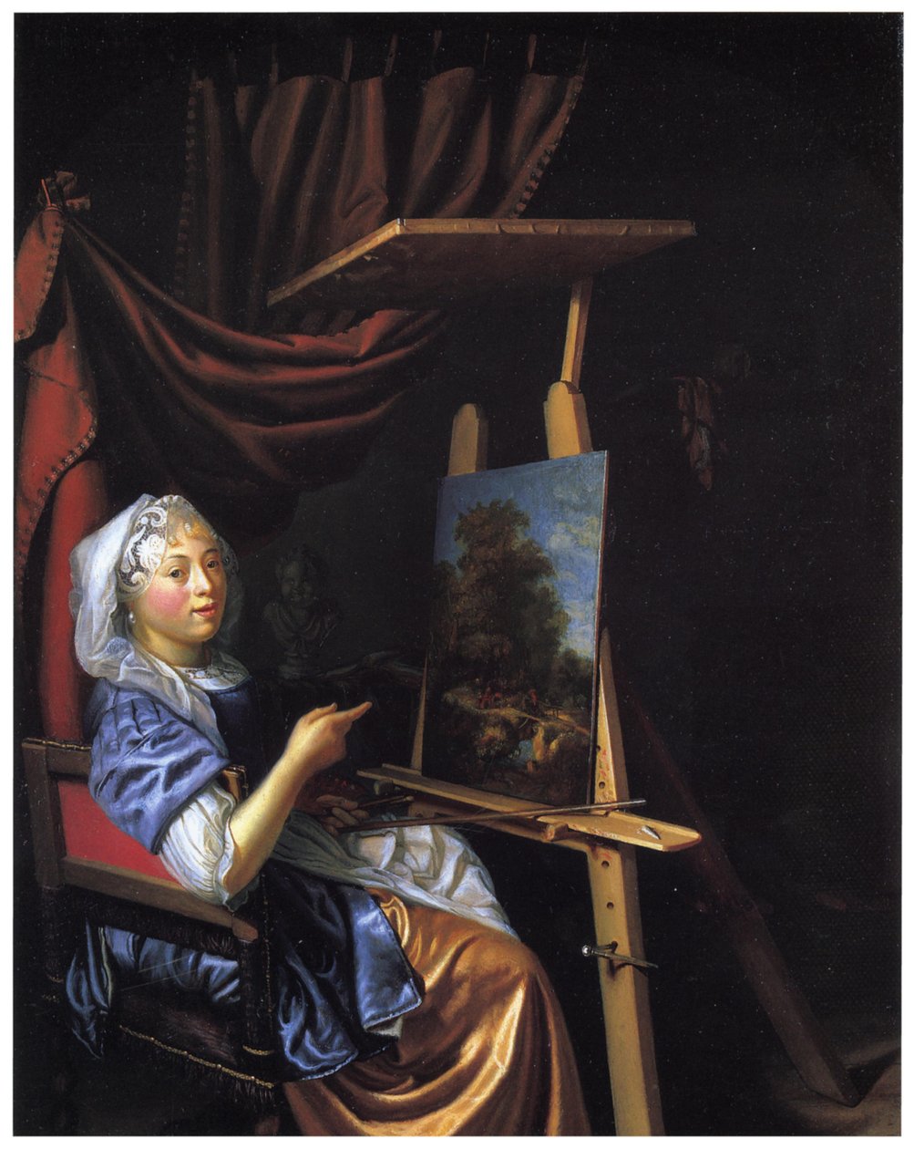 Önarckép a festőállványán alkotó: Maria Schalcken