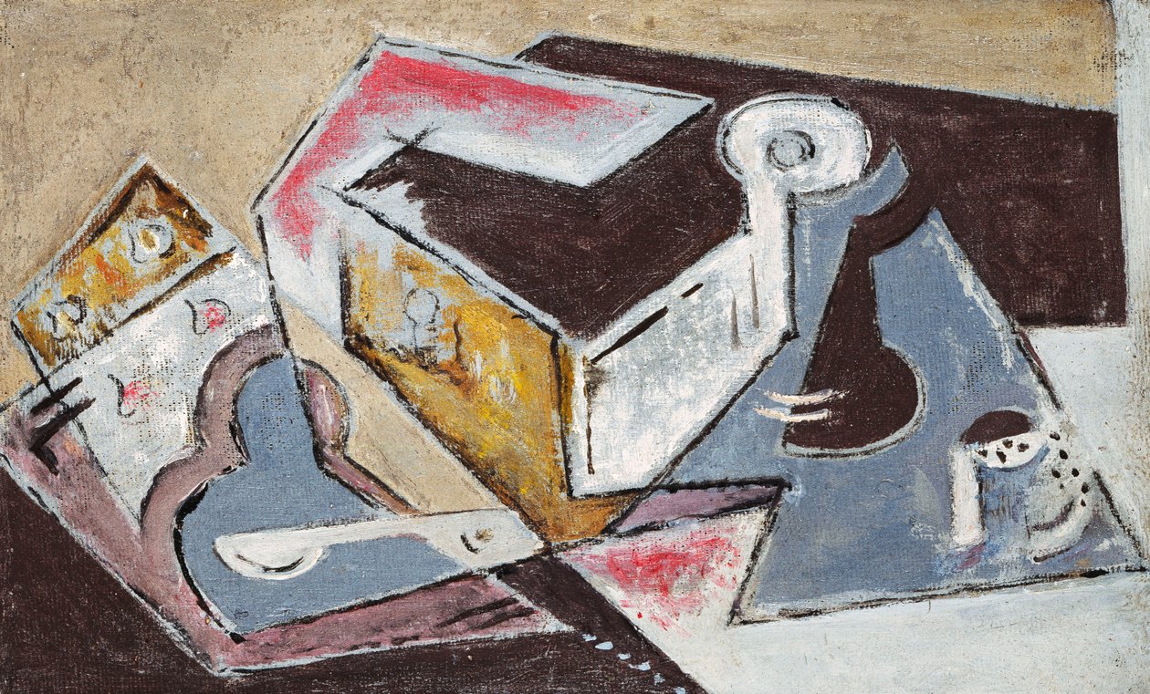 kubista összetétel; Kompozíció Cubiste, 1918 körül (olaj, vászon) alkotó: Maria Blanchard