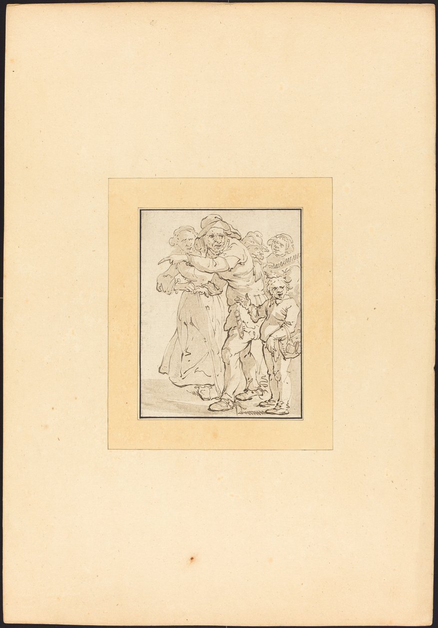 Öreg ember balra mutat alkotó: Maria Catharina Prestel after Adriaen Pietersz van de Venne