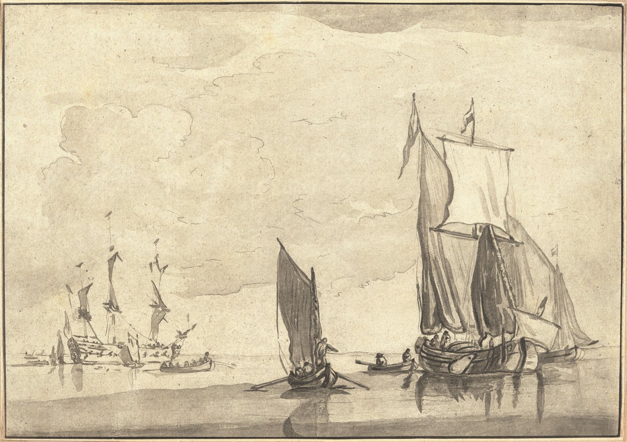Tengeri tájkép alkotó: Maria Catharina Prestel after Willem van de Velde the Younger