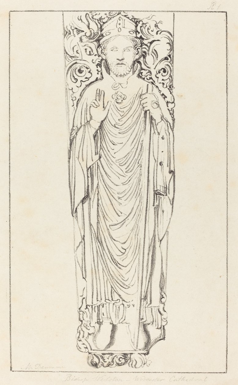 Wulstan püspök a worcesteri katedrálisban alkotó: Maria Denman after John Flaxman