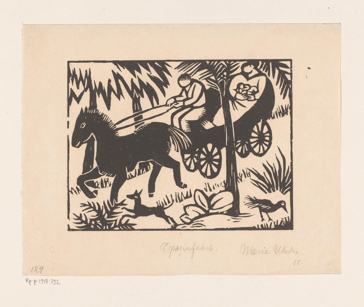 Kirándulás (eredeti cím az objektumon) alkotó: Maria Uhden (signed by artist)