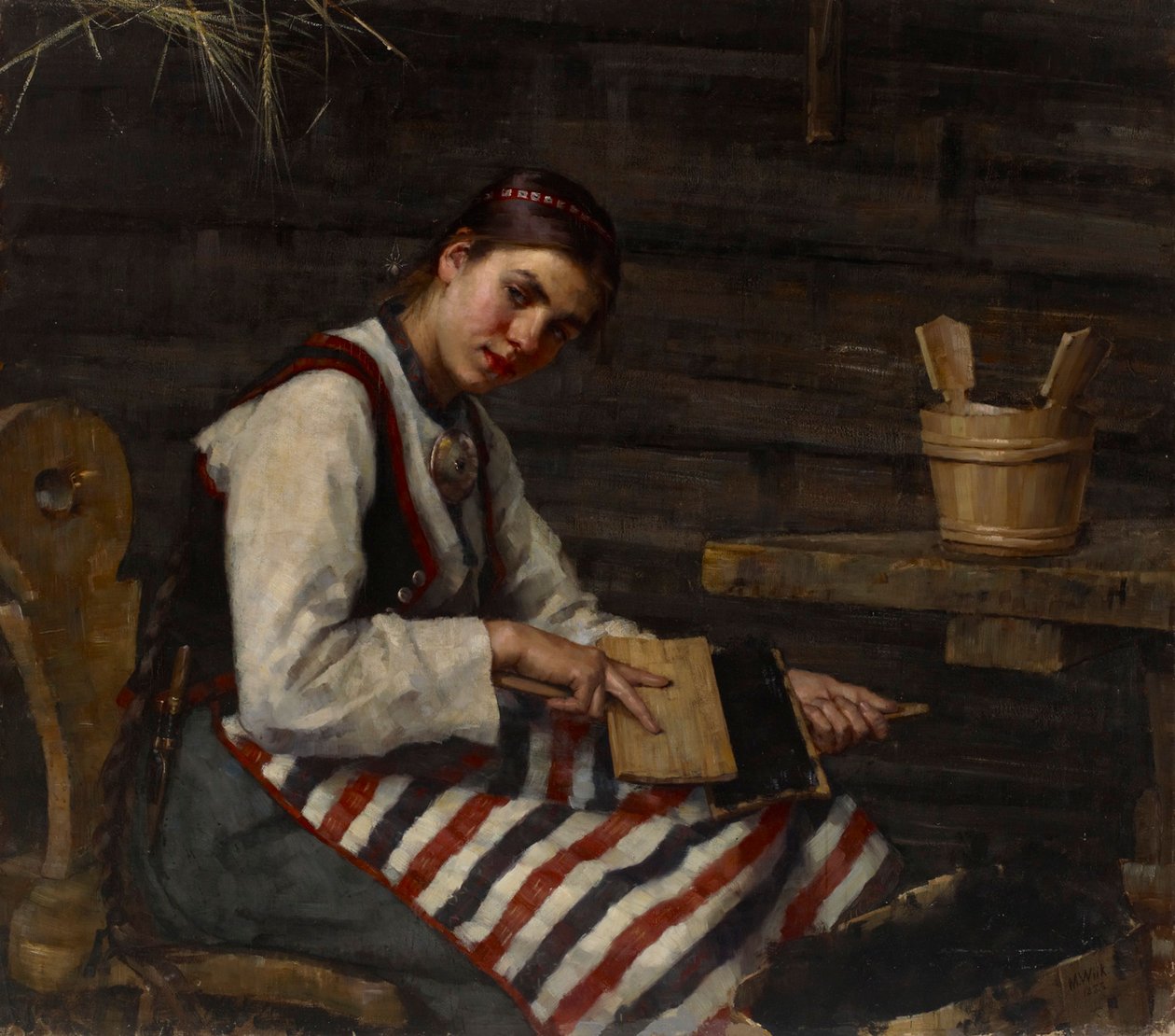 Kártoló lány alkotó: Maria Wiik