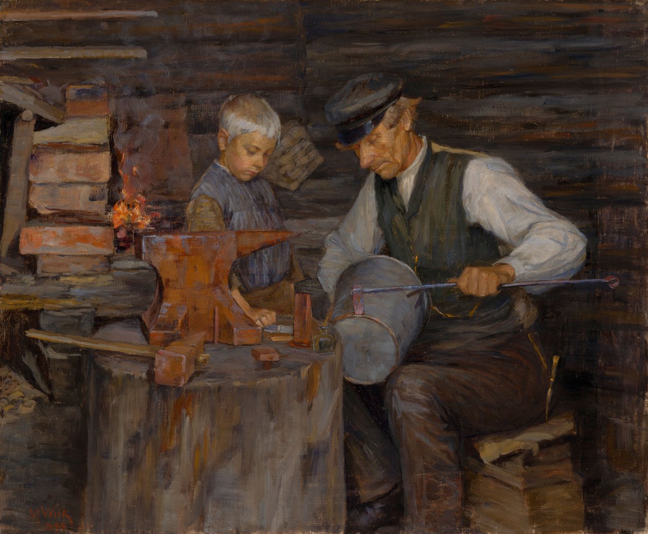 A kovácsműhelyben alkotó: Maria Wiik