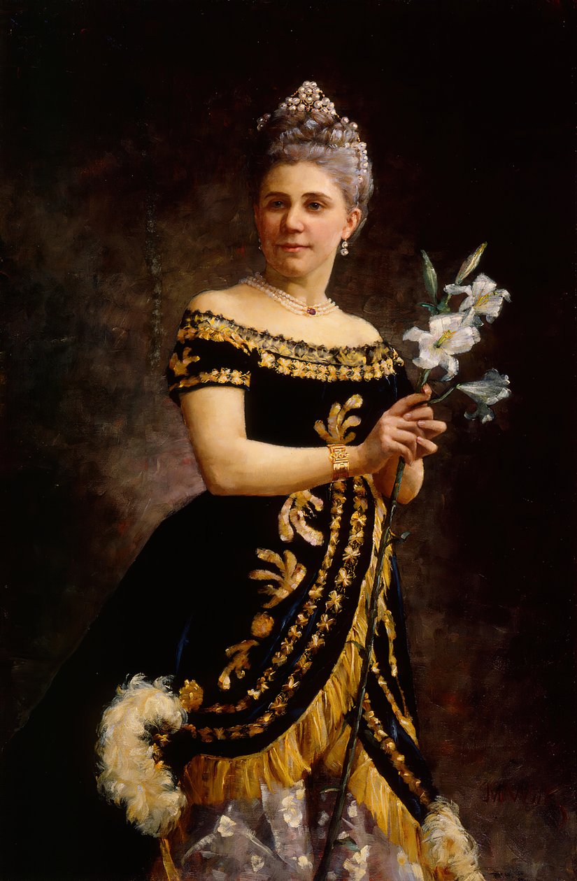 Ida Basilier-Magelssen operaénekesnő portréja 1846-1928 Philine szerepében az Operában..., 1887. alkotó: Maria Wiik