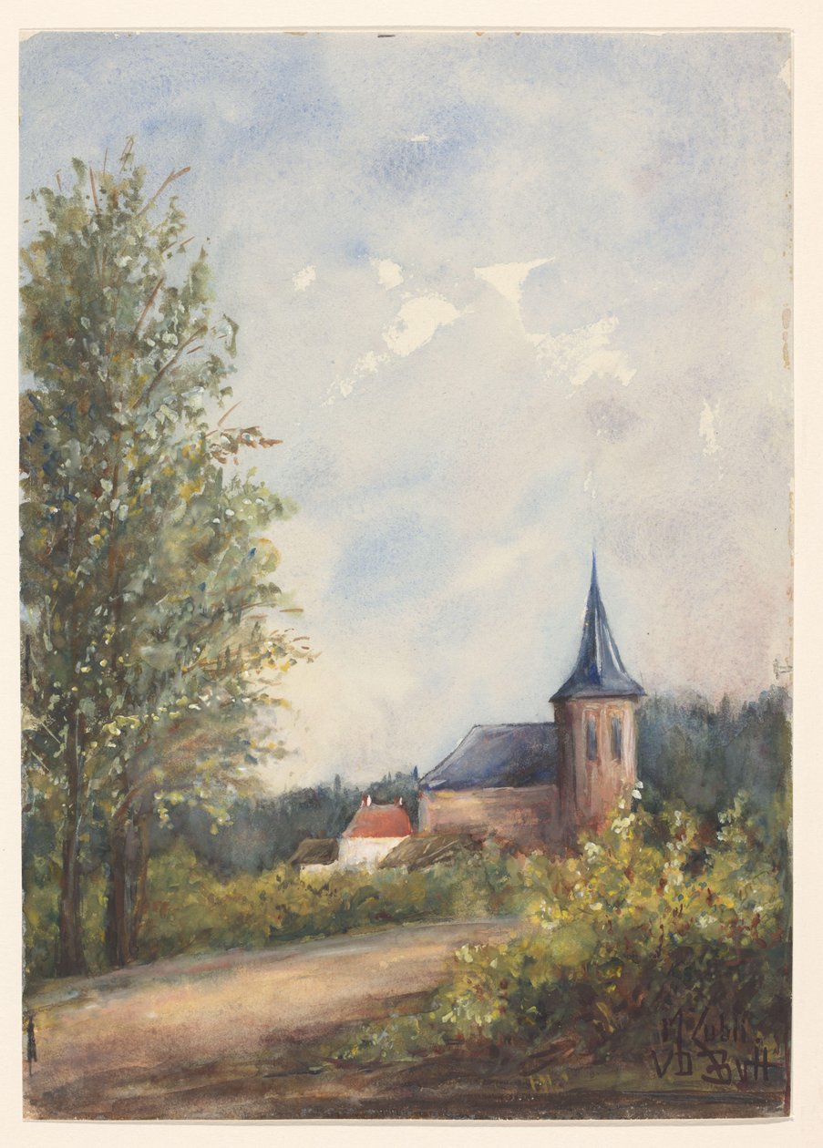 Táj templommal alkotó: Maria Zubli van den Berch van Heemstede (signed by artist)