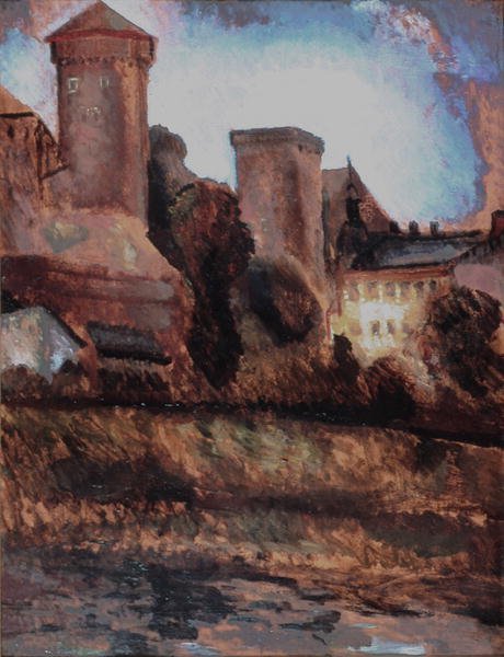 Wawel-kastély, Krakkó. 1930 körül (olaj, tábla) alkotó: Marian Szczyrbula