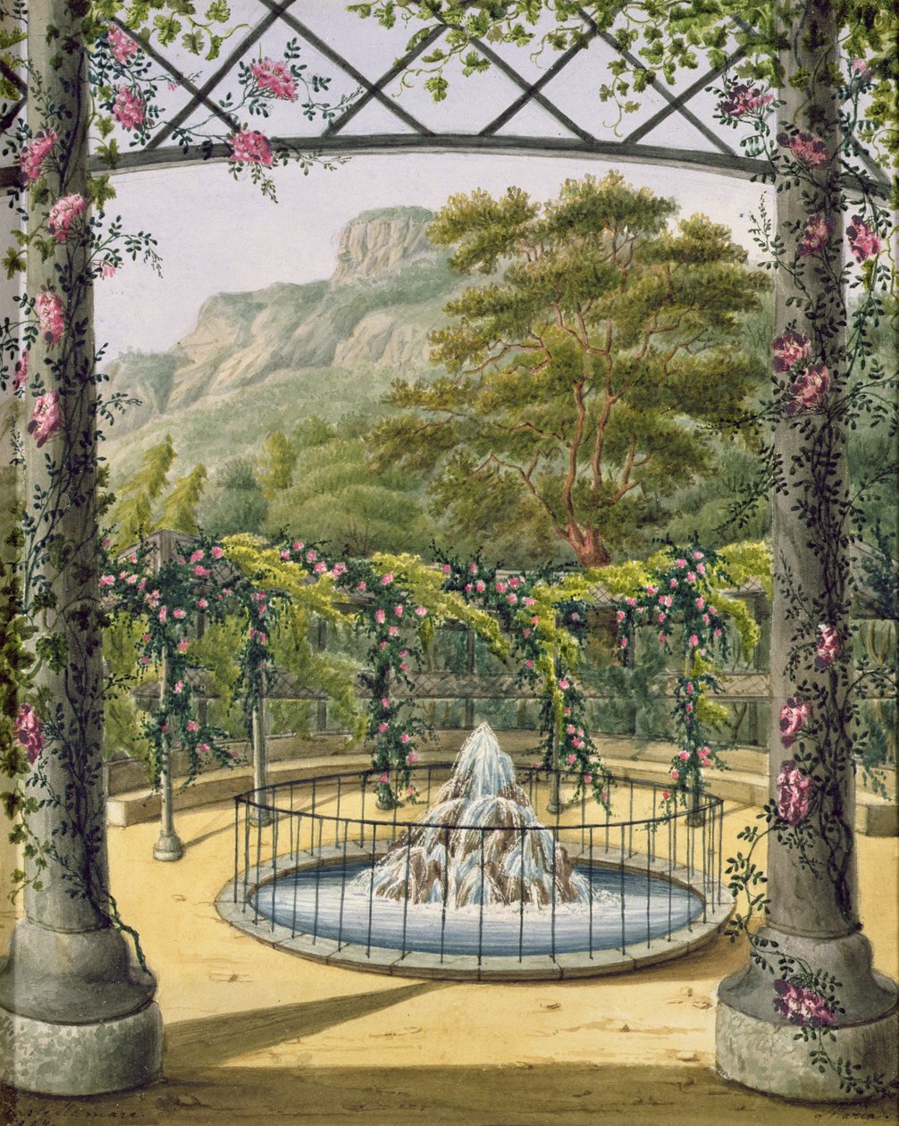 A Trellised Gardens a Villa Galloban, 1824 (wc papíron) alkotó: Marianne DEsterhazy