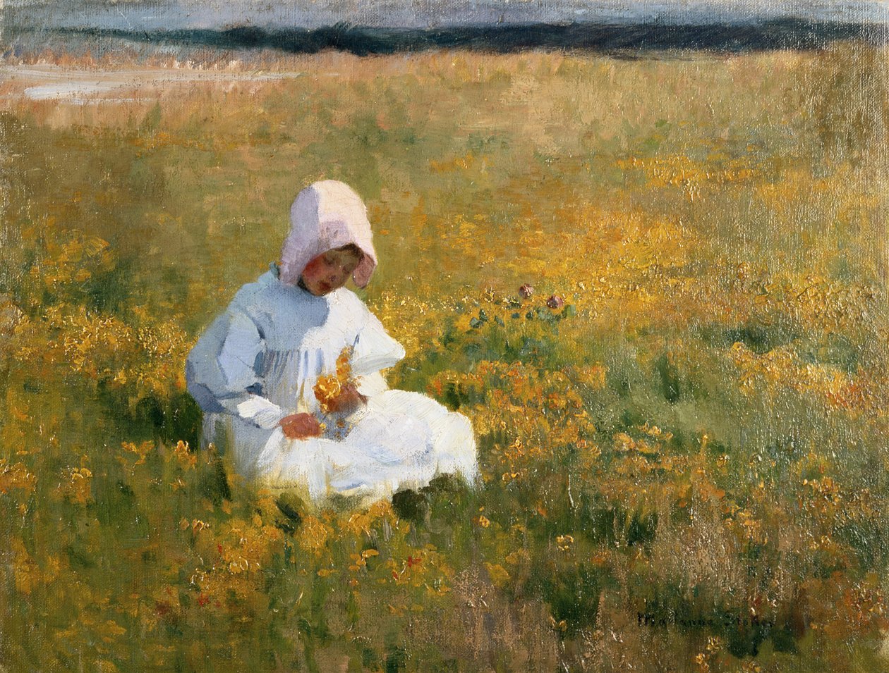 Egy boglárka mezőn alkotó: Marianne Stokes