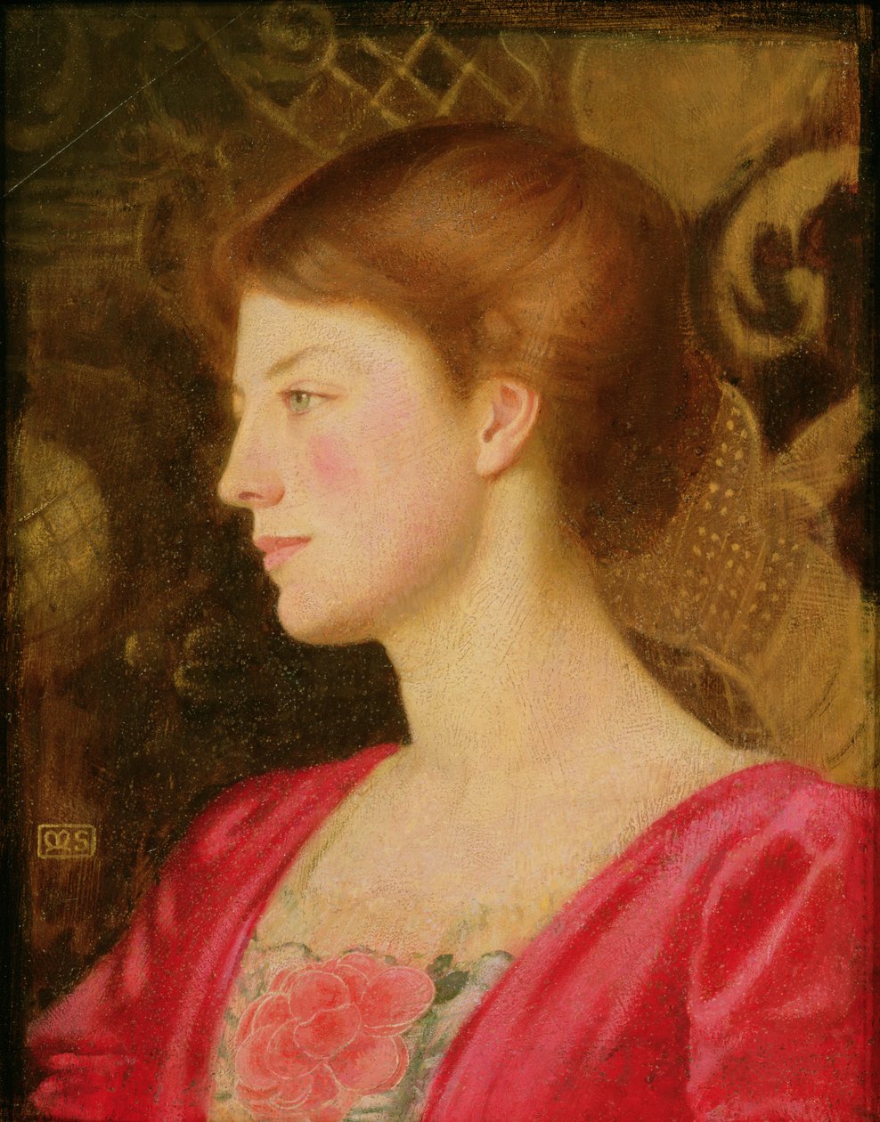 Lady Irene Stokes (született Ionides) portréja 1908 körül alkotó: Marianne Stokes