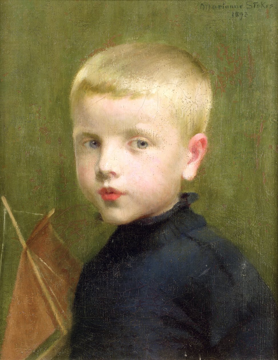 Vitorlásmodell fiú portréja, 1893 alkotó: Marianne Stokes