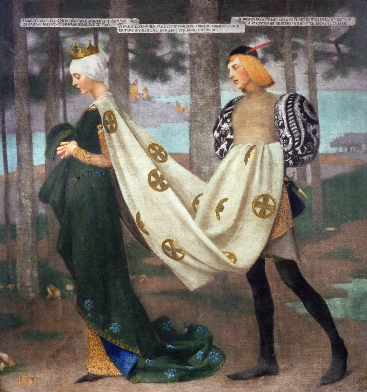 A királynő és a pajzán, 1896 alkotó: Marianne Stokes