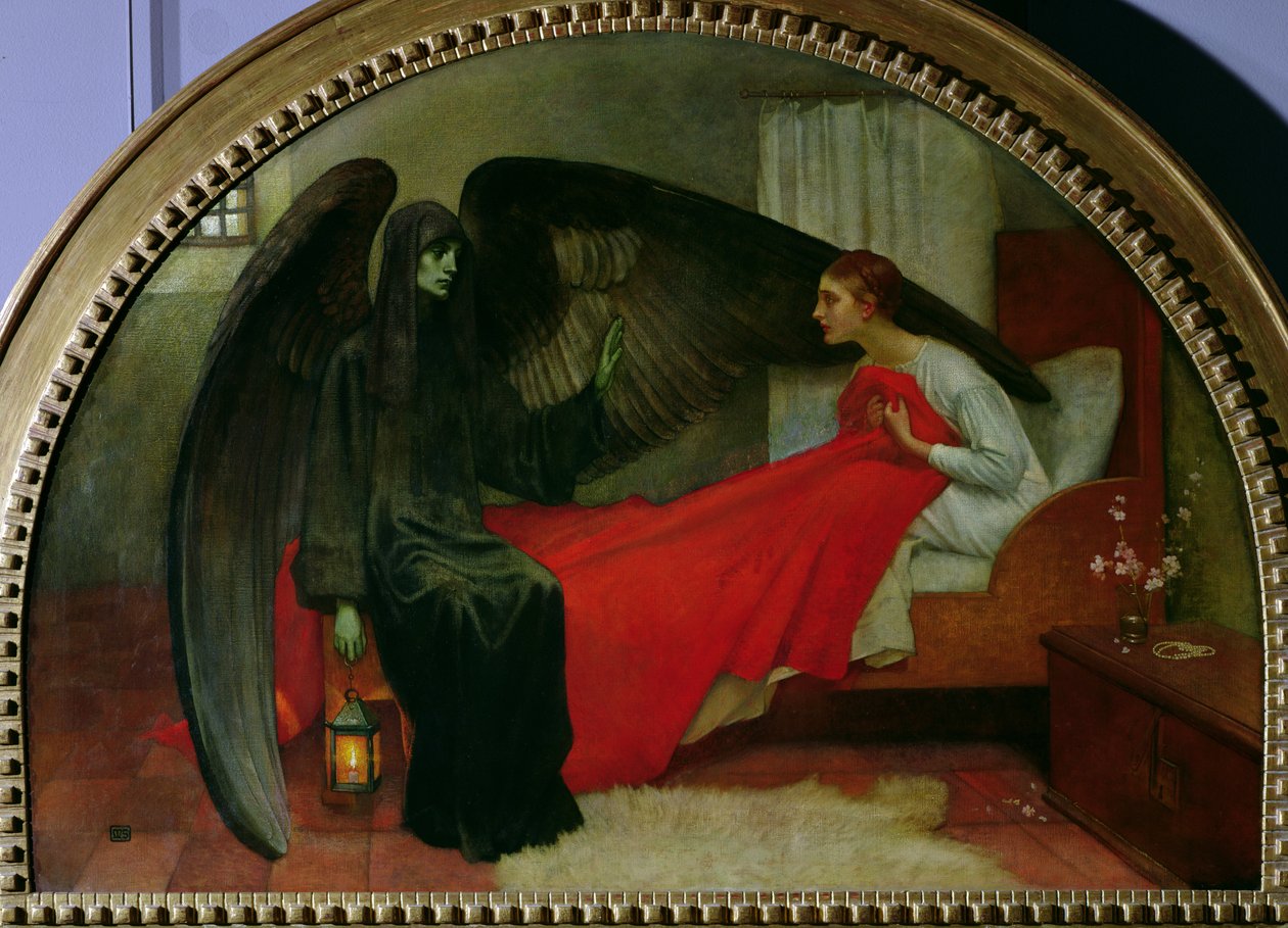 A fiatal lány és a halál, 1900 körül alkotó: Marianne Stokes