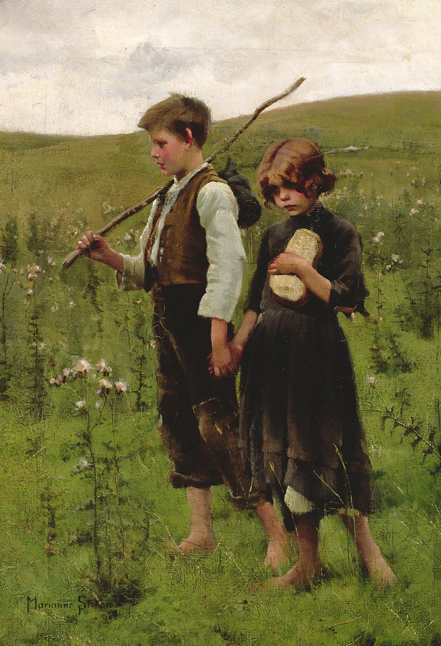 Hajléktalanok, 1885 alkotó: Marianne Stokes