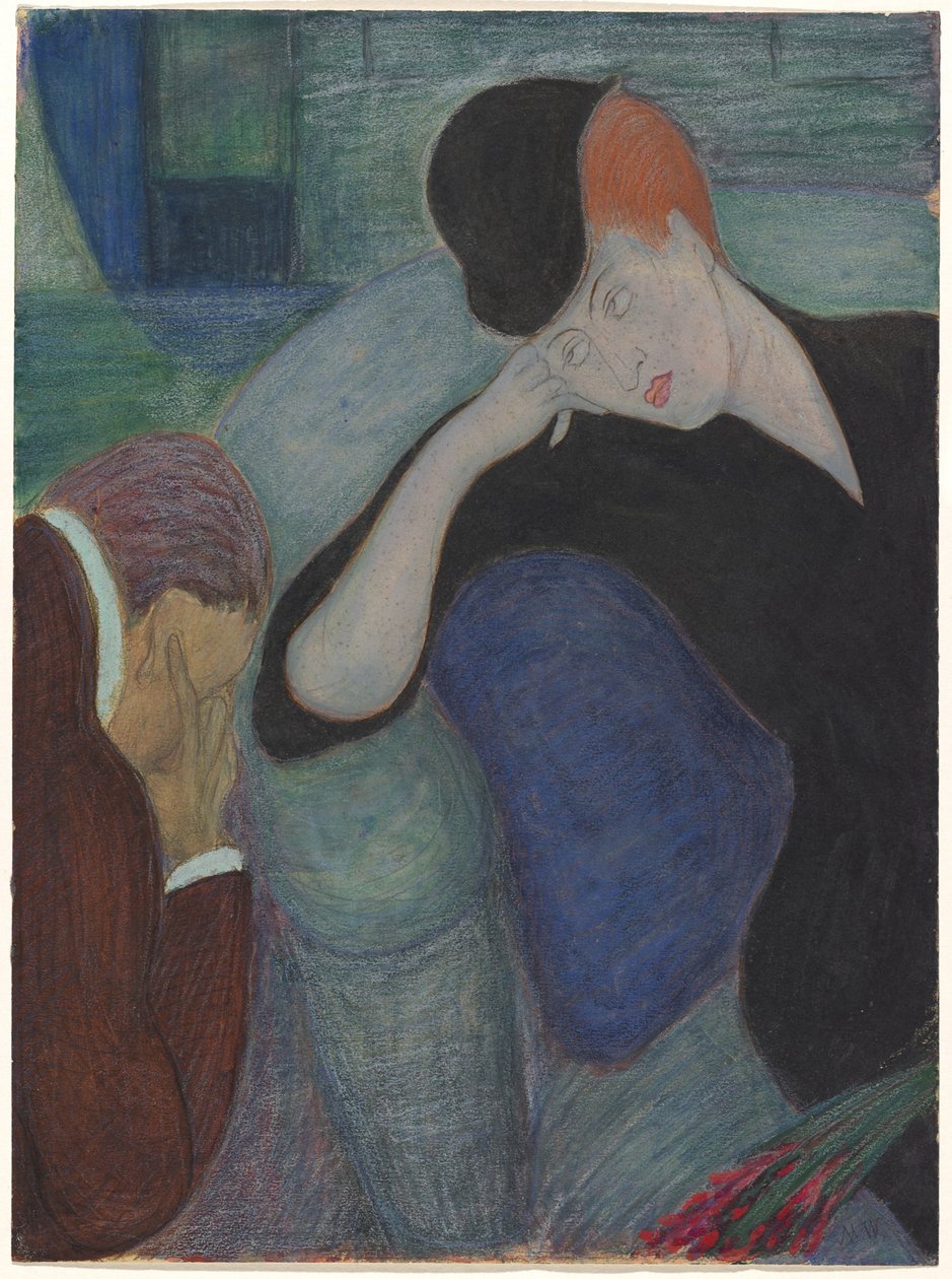 Belső egy ülő párral alkotó: Marianne von Werefkin