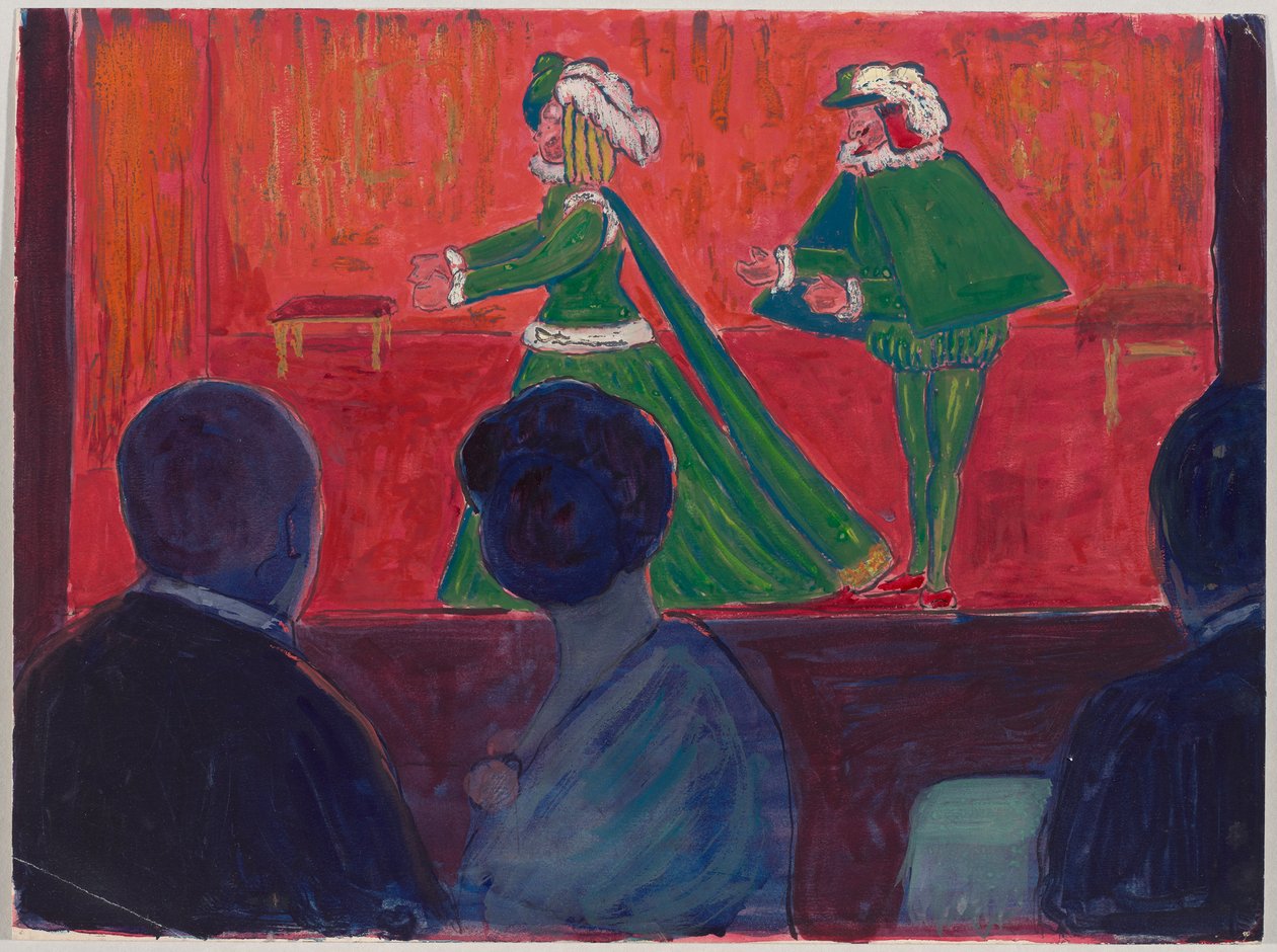 Marionett színház - az előtérben Jawlensky és Marianne von Werefkin alkotó: Marianne von Werefkin