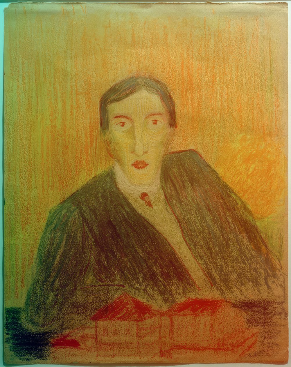 Portré építészeti modellel alkotó: Marianne von Werefkin