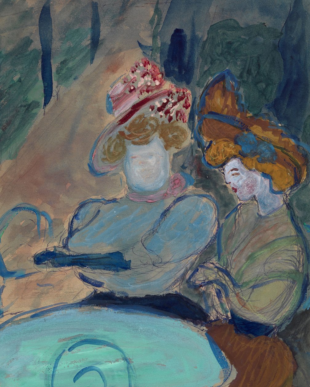 Két nő egy utcai kávézóban alkotó: Marianne von Werefkin
