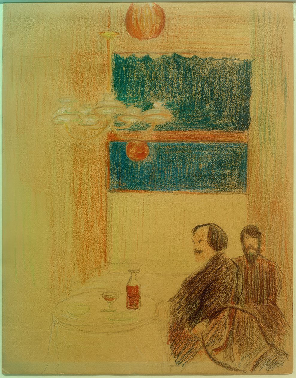 Két férfi az étteremben alkotó: Marianne von Werefkin