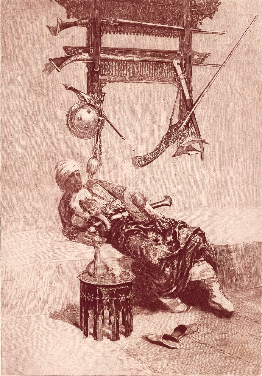 Tangeri mór (metszet) alkotó: Mariano (after) Fortuny