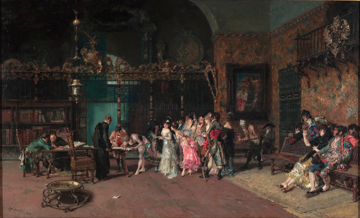 Le mariage espagnol - A spanyol esküvő - Fortuny, Mariano (1838-1874) festménye - 1870 - Olaj, vászon - 60x93,5 - Museu Nacional d