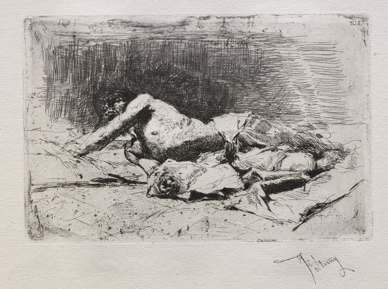 Ember gurul a földön alkotó: Mariano Fortuny y Marsal